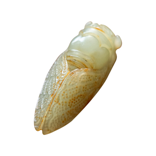 【泥火客】玉石知了茶针搁置 禅茶事摆件茶宠 玉器蝉把玩茶道配件