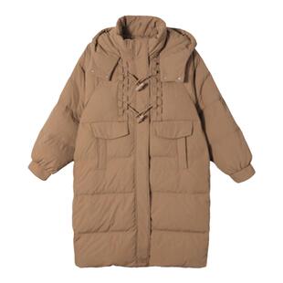 加肥加大码羽绒服女200斤胖mm韩版孕妇长款洋气牛角扣韩版外套240