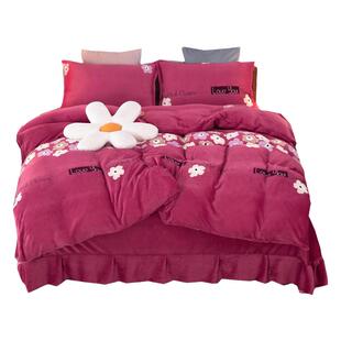 牛奶绒加绒加厚被套防静电珊瑚绒法兰绒双面毛绒冬天单人双人被罩