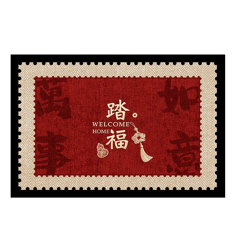乔迁红色入户门地垫门口进门专用防滑脚垫高级感地毯耐脏入户门垫