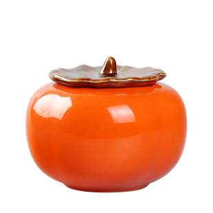 柿柿如意乔迁新居搬家仪式大号陶瓷罐子柿子摆件客厅装饰创意礼物