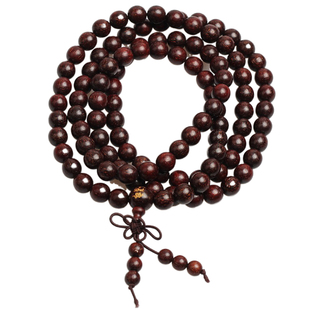 普陀山正品满金星文创复古礼盒念珠手串108颗小叶紫檀念珠盘珠礼