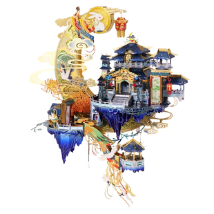 艺模月宫凤冠金属拼装立体拼模型手工礼物送女友聚宝阁拼接玩具