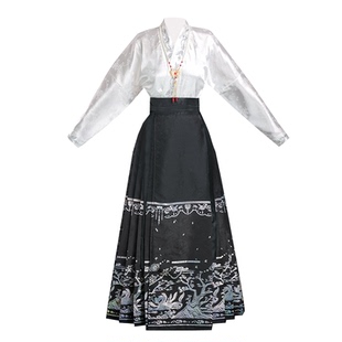 念三月原创[九星连珠]汉服女中式国风螺钿幻彩马面裙改良日常套装