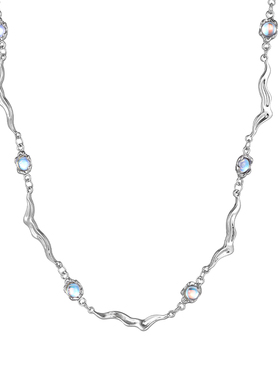 清冷感月光石项链高级感甜酷风