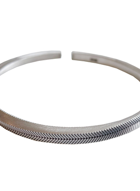 莫比乌斯环羽毛扭曲男朋友银手镯