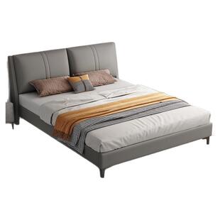 实木床猫抓皮现代简约1.8米家用双人床主卧大床1.5米出租房单人床