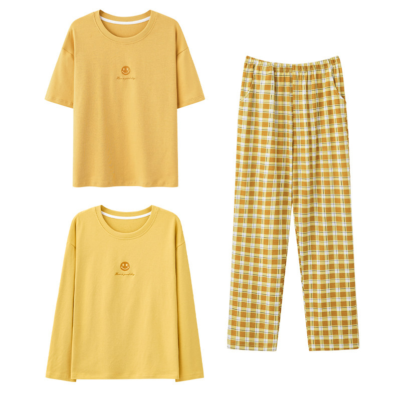 2025新款女士纯棉家居服三件套装