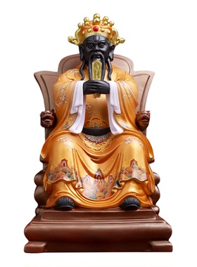 戴玉堂陶瓷五台山龙五爷神像家用供奉广济龙王财神爷客厅坐像摆件