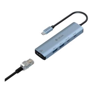 迪沃DEVIA迅达系列Type-C转USBx2+C PD100W+RJ45五合一集线器适用于笔记本电脑平板手机转接器usb转接口