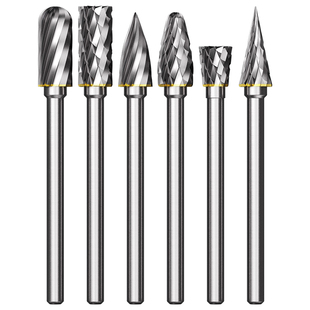 硬质合金磨头钨钢旋转锉金属木工电磨打磨头扩孔铣刀3*6套装