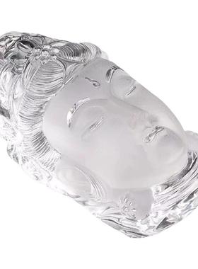 天然白水晶观音头吊坠立体雕刻本命年吉祥守护神观音头挂件项链坠