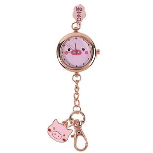 卡通清晰数字手链表怀表钥匙扣挂表学生考试用石英男女手表护士表