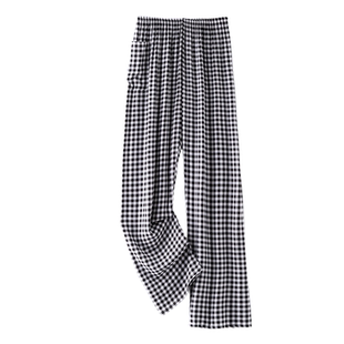 棉绸睡裤女士夏季薄大码宽松人造绵绸家居长裤子直筒可外穿有口袋