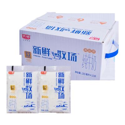 光明新鲜牧场180ml*12袋纯牛奶