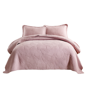 外贸出口美式全棉纯色床盖绗缝被