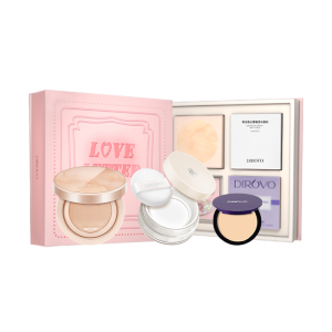 蒂洛薇挚爱礼盒干皮套组持久保湿玩不脱气垫定妆散粉送礼化妆品