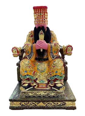 2025年新款玉帝佛像摆件坐椅天公玉帝香樟木雕家用供奉木雕摆件