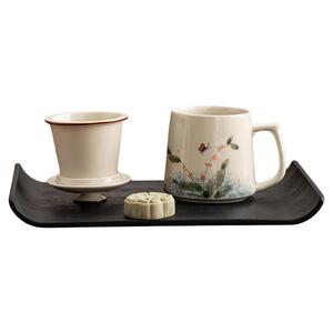 手绘陶瓷个人杯茶水分离泡茶杯