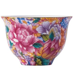 宫廷风珐琅彩茶杯陶瓷高档主人杯功夫茶具品茗杯家用单杯礼盒装