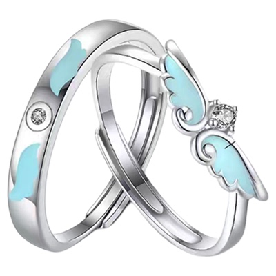 天使之翼夜光对戒S925银