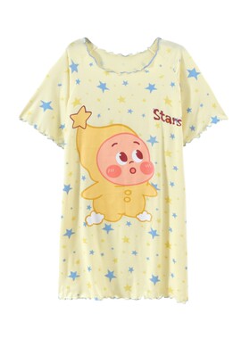 星星人莫代尔女童睡裙夏季薄款