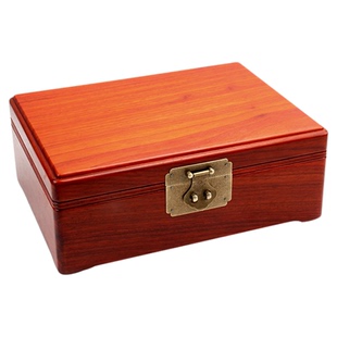 实木首饰盒超大号邵氏紫檀榫卯收纳盒木质原木无漆桌面饰品盒证件