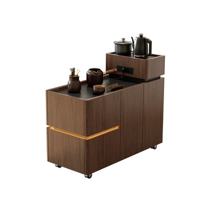 中式茶台可移动茶水柜茶桌茶几客厅巴士小推车意式沙发零食边柜