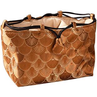 容山堂户外旅行茶具收纳包布艺一壶两杯云锦收纳袋便携茶壶收纳盒