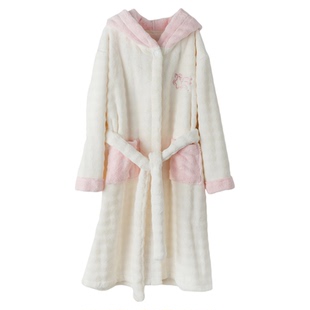 2026新款儿童睡袍秋冬加厚珊瑚绒保暖加绒法兰绒A类睡衣女童浴袍