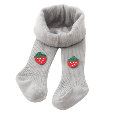 婴幼儿新款打底草莓薄绒连裤袜