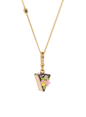 巧克力蛋糕三明治花朵吊坠项链女