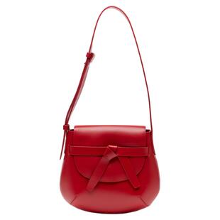 THE YELLOW SHOP2025年新款红色包包纳帕小牛皮马鞍包中号