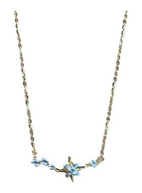 s925纯银八芒星项链女轻奢锁骨链