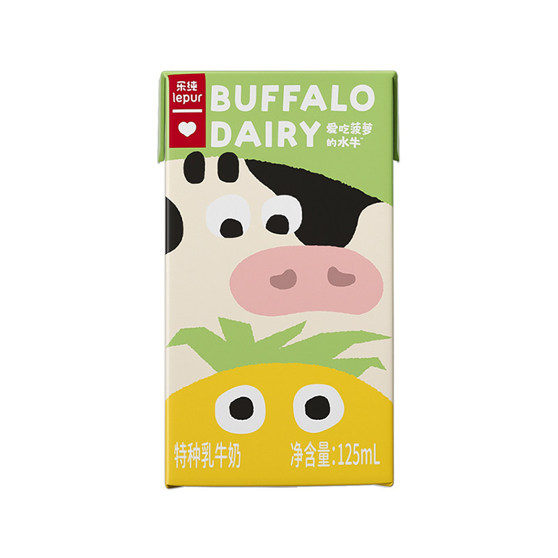 【专享】乐纯万里挑一爱吃菠萝的水牛4.5g蛋白水牛牛奶125ml