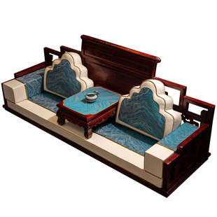 红木沙发坐垫高端新中式罗汉床五件套垫子实木家具沙发垫座垫定制