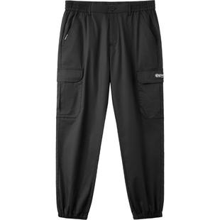 海澜之家旗下黑鲸松紧裤腰休闲裤男2025年春季新品束脚裤男工装风