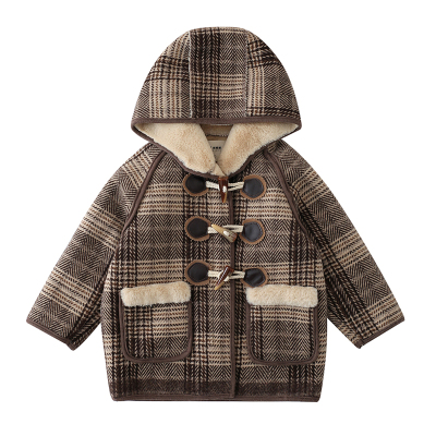 儿童中长款毛呢大衣25冬季新品男女童洋气加绒小宝宝加厚呢子外套