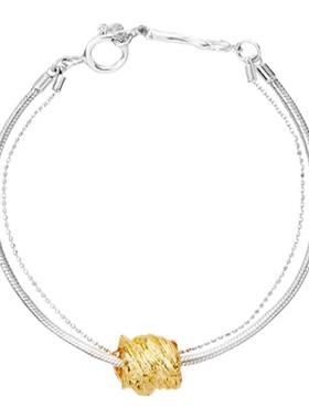 森製shinsei雕纹撞色抽拉手链