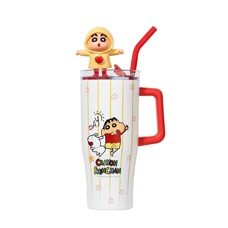 蜡笔小新保温杯女士高颜值生日礼物男生车载大号大容量饮水冰霸杯