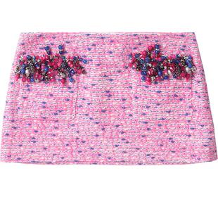 IT Area Nyc女装粗花呢半身裙新品甜美辣妹迷你裙超短裙38A211X