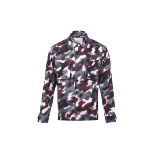 【自营】KENZO男士春秋季迷彩印花长袖衬衫式外套深紫色