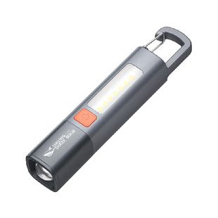 微笑鲨双灯源侧灯强光手电筒伸缩变焦超亮户外远射家用长续航露营