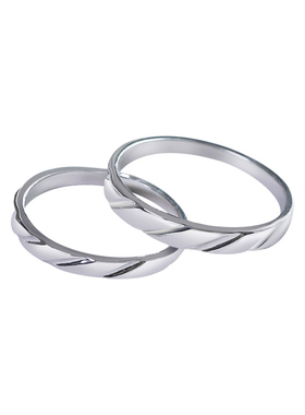 旦早情侣戒指999纯银闭口对戒