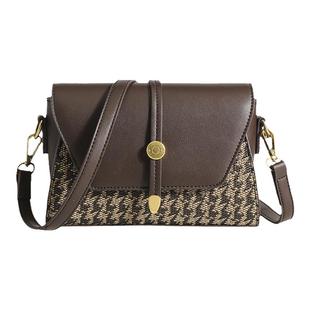 香港代购2025新款斜挎包时尚千鸟格单肩包高级质感小众百搭女包包