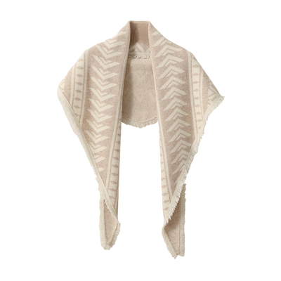 SHOKAY绣嘉【TA山藏语 】藏式提花披肩三角巾牦牛绒羊毛混纺围巾