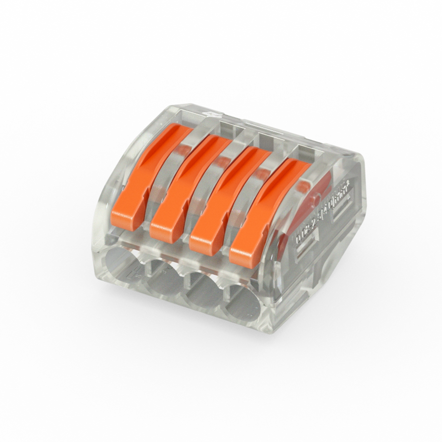 快速接线端子并线神器电线分线器一进三出4位四孔214压线器100只