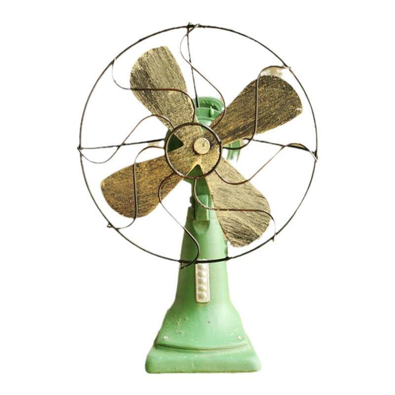 做旧复古树脂电风扇 酒吧咖啡厅店面橱窗软装饰品摆件 道具