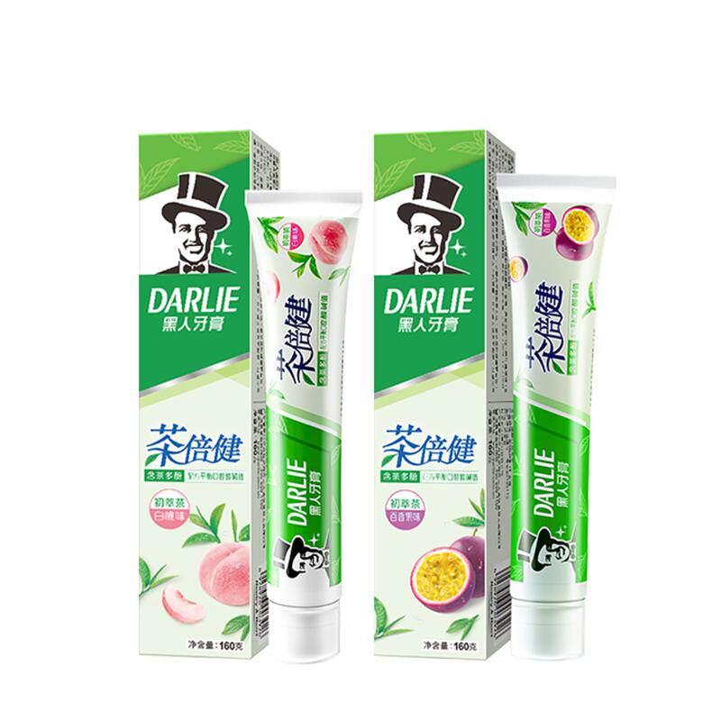 黑人初萃茶倍健白桃果味牙膏去