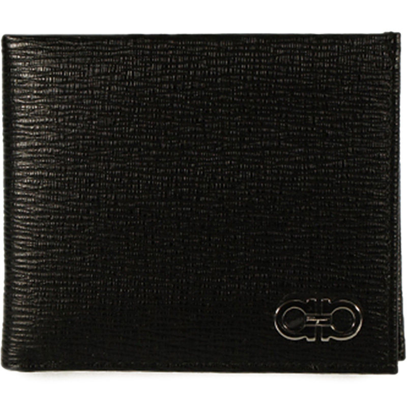 ferragamo新款压纹金属对折钱包